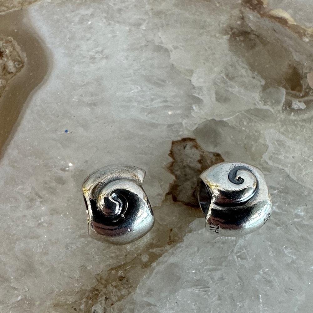 .925 pandora snail beads pair